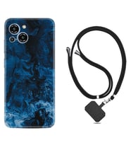 Reeder S23 Max Pro Kılıf Silikon Boyun Askılı İpli Desenli Silikon Blue Zigzag 1687