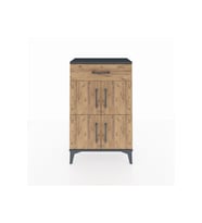 Arges Komodin Tek Raflı Tek Çekmeceli 4 Kapaklı 60x30x96 Antrasit-Çam