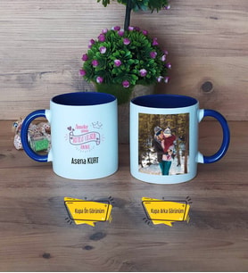 Anneler Günü Hediyesi Kupa Bardak Lacivert Fotoğraflı Anneye Hediye