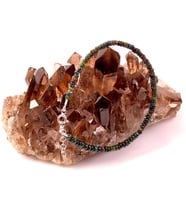 Siyah Opal Taşı Gümüş Bileklik - 3 mm