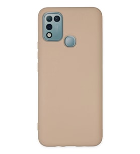 İnfinix 10 Play Kılıf Nano Içi Kadife Silikon - Pudra