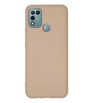 İnfinix 10 Play Kılıf Nano Içi Kadife Silikon - Pudra
