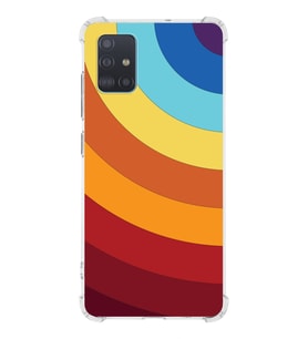 Samsung Galaxy A51  Köşe Korumalı Antişok Kapak Renk Cümbüşü Tasarımlı  Silikon Kılıf (Şeffaf)