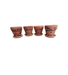 4 ADET ANTİK GÖRÜNÜMLÜ TOPRAK SAKSI 12*12 CM