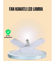 Yüksek Işık Güçlü LED Ampül 4 Kollu Katlanır Pervane Tasarım