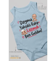 Dayıya Özel Sıfır Kollu Bebek Zıbını %100 Pamuk