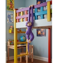 Atakids Sarılan Peluş Maymun Eğlenceli ve Sevimli Oyun Arkadaşı (Mor)