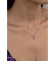 SWAROVSKİ CRYSTAL ERKEK ÇOCUĞU 925 AYAR GÜMÜŞ KOLYE