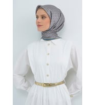 Armine Saf İpek Sura Eşarp-2026 İlkbahar-Yaz- 954800D (Gri-Mor)