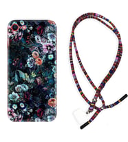 Apple iPhone 5 6 7 8 Plus Se XR Kılıf Boyun Asklı Rasta Silikon Great Flowers 1304