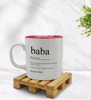 BK Gift Kişiye Özel Baba Tasarımlı İçi Kırmızı Renkli Kupa Bardak Model 1