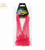 Neon Pembe Boncuk Kolye 80 cm – Retro 80’ler 90’lar Parti Aksesuarı