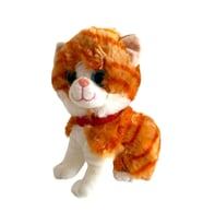 Sesli Ayakta Miyavlayan 28 cm Peluş Kedi Oyuncak (Kahverengi)