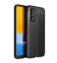 Microsonic Samsung Galaxy M52 Kılıf Deri Dokulu Silikon Siyah