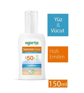 AGARTA DOĞAL GÜNEŞ SPREYİ 50 SPF 150 ML