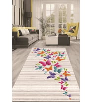 Dijital Kaymaz Taban Yıkanabilir Modern Renkli Salon Halısı Mutfak Halısı Yolluk ND-HT-767 (Çok Renkli)