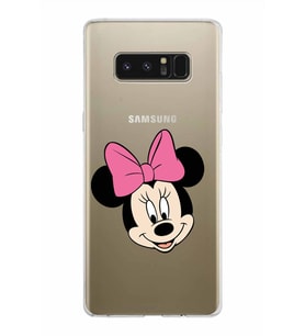 Samsung Galaxy Note 8 Kapak Minnie Mouse Tasarımlı Şeffaf Silikon Kılıf