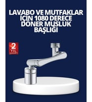 Esnek 1080° Musluk Başlığı 3 Eklemli Hareketli Su Modlu Lavabo Aparatı