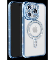 iPhone 16 Pro Max Kılıf Joke Simli Magneticsafe Kılıf - Mavi