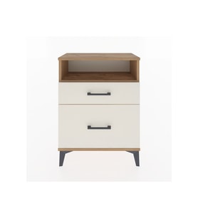 Arges Komodin Tek Raflı 2 Çekmeceli 60x30x80 Çam-Aytaşı