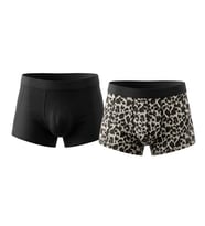 Erkek 2'li Paket Pamuklu Leopar ve Siyah Renk Boxer BB2824