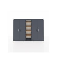 Arges Dolap 12 Raflı 4 Kapaklı 220x30x163 Antrasit-Antrasit/Çam