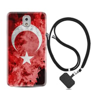 Samsung Note 3 4 5 8 9 20 Ultra 10 Lite Kılıf Boyun Askılı Silikon Şanlı Türk Bayrağı 1315