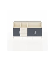 Arges Konsol 5 Raflı 3 Çekmeceli 3 Kapaklı 176x30x99 Aytaşı-Antrasit/Aytaşı