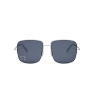 Celine CL40284U 16V Kadın Güneş Gözlüğü - Oversize Kare Form Gümüş Metal ve Kemik Çerçeveli Mavi Cam