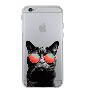 PrintiFy iPhone 6S Plus ile Uyumlu Kedi 3 Kamera Korumalı Şeffaf Kılıf