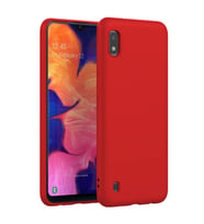 Samsung Galaxy A10 İnce Mat Silikon Kılıf Kırmızı