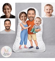 Kişiye Özel Bebekli Çift Şekilli Maskot Yastık