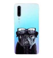 PrintiFy Huawei P30 ile Uyumlu Köpek 3 Kamera Korumalı Şeffaf Kılıf