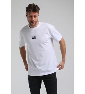 Bisiklet Yaka Beyaz Slim Fit Tişört 23SSM20335