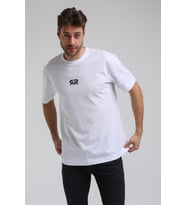 Bisiklet Yaka Beyaz Slim Fit Tişört 23SSM20335
