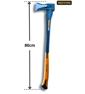 Fiber Plastik Saplı Balta Odun Yarma Baltası 2kg (80 CM TOPLAM UZUNLUK) (Siyah)