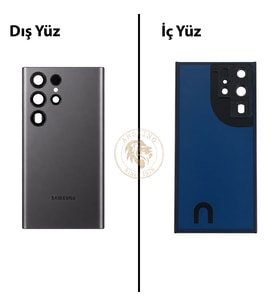 Samsung S22 Ultra Grafit Arka Pil Kapağı Batarya Kapağı Lazer Kesim Back Cover