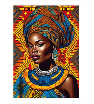 Afrikalı Kadın Ve Desenler Mdf Tablo