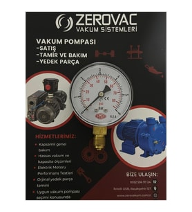 0-6 Bar Ø52 Mm Alttan Bağlantılı Kuru Tip Manometre