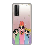 Huawei P Smart 2021 Uyumlu Powerpuff Girls Desenli Şeffaf Telefon Kılıfı