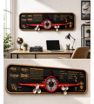 3D Metal Uçak Duvar Saati 78x21 cm Havacılık Temalı Dekoratif Duvar Tablosu Lüx Ev Ofis Hediyelik