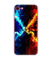 Apple iPhone 5 6 7 8 Plus Se XR Kılıf Desemli Silikon Red Blue Leon 1714