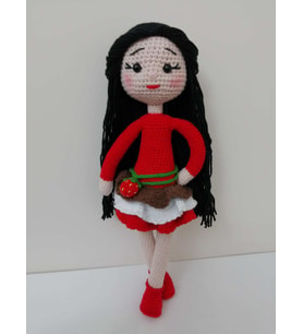 Çilekli Magnolia Bebek Amigurumi Organik Oyuncak