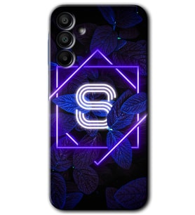 Galaxy A15 Kılıf HD Desen Baskılı Kılıf - Dark Neon Yaprak S Harfi