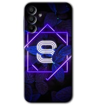 Galaxy A15 Kılıf HD Desen Baskılı Kılıf - Dark Neon Yaprak S Harfi