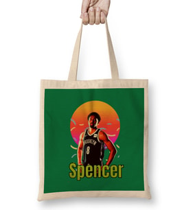 Spencer Dinwiddie Vintage Art - Legend Basketball Gift Bez Çanta Uzun Saplı