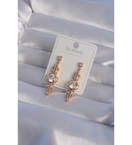 XUPİNG Rose Renk Zirkon Taşlı Geometrik Sallantılı Küpe 5886 - SSSSSS6218-3426