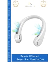 #BoyunVantilatörü USB Şarjlı Taşınabilir Mini Sessiz Giyilebilir Şisel Serinletici Üflemeli Boyun Fa