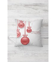 Merry Christmas Çift Tarafı Baskılı Gizli Fermuarlı Yastık Kılıfı Kırlent Koltuk Yastık Kılıfı (Beyaz-Pembe)