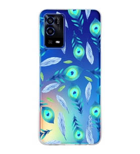 PrintiFy Oppo A55  ile Uyumlu 1mm Slim Fit Nazar Boncuğu 3 Baskılı Şeffaf  Kılıf